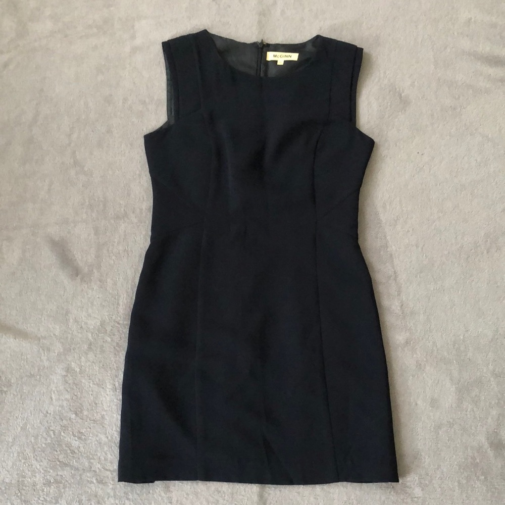 McGinn Classic Navy Blue Shift Dress Size 36 (6)